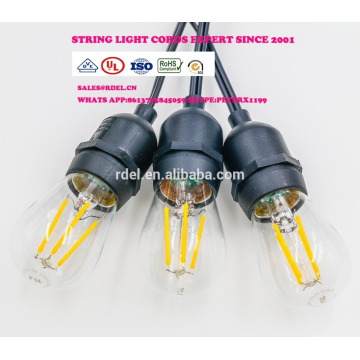 Luz de cadena SL-17 E26 E 27 S 14 con cable de alimentación y enchufe certificados UL BOMBILLAS LED